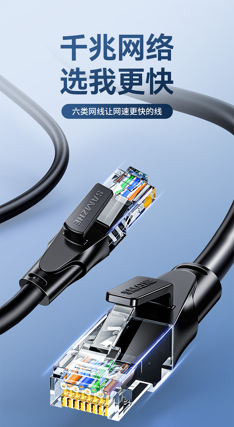 六類網線Cat6 千兆8芯雙絞線，工程家居、監控與網絡首選